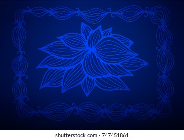 Dark BLUE vector abstract doodle pattern. Modern geometrical abstract illustration with doodles. The pattern can be used for wallpapers and coloring books.