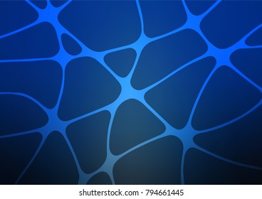Dark BLUE vector abstract doodle background. Colorful abstract illustration with lines in Asian style. The doodle design can be used for your web site.