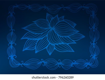 Dark BLUE vector abstract doodle background. Brand-new colored illustration in blurry style with doodles. The pattern can be used for wallpapers and coloring books.
