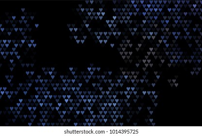 Dark BLUE vector abstract lovely pattern with Hearts on white background. Happy Valentine's Day Greeting Card with small hearts. Stock template for your romantic ad, leaflet, banner.