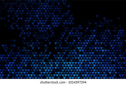 Dark BLUE vector abstract lovely pattern with Hearts on  background. Happy Valentine's Day Greeting Card with small hearts. Stock template for your romantic ad, leaflet, banner.