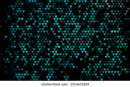 Dark BLUE vector abstract lovely pattern with Hearts on white background. Happy Valentine's Day Greeting Card with small hearts. Stock template for your romantic ad, leaflet, banner.