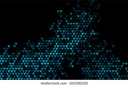Dark BLUE vector abstract lovely pattern with Hearts on white background. Happy Valentine's Day Greeting Card with small hearts. Stock template for your romantic ad, leaflet, banner.