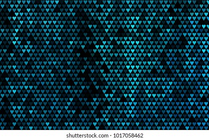 Dark BLUE vector abstract lovely pattern with Hearts on white background. Happy Valentine's Day Greeting Card with small hearts. Stock template for your romantic ad, leaflet, banner.