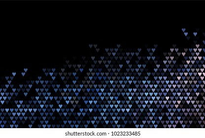 Dark BLUE vector abstract lovely pattern with Hearts on white background. Happy Valentine's Day Greeting Card with small hearts. Stock template for your romantic ad, leaflet, banner.