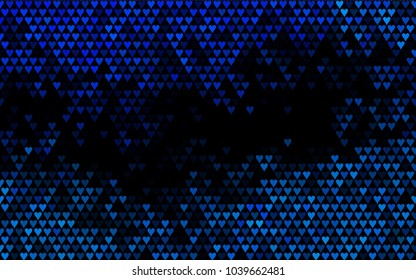 Dark BLUE vector abstract lovely pattern with Hearts on white background. Happy Valentine's Day Greeting Card with small hearts. Stock template for your romantic ad, leaflet, banner.