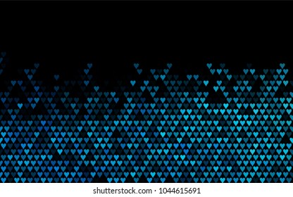Dark BLUE vector abstract lovely pattern with Hearts on white background. Happy Valentine's Day Greeting Card with small hearts. Stock template for your romantic ad, leaflet, banner.
