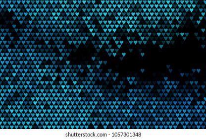 Dark BLUE vector abstract lovely pattern with Hearts on white background. Happy Valentine's Day Greeting Card with small hearts. Stock template for your romantic ad, leaflet, banner.
