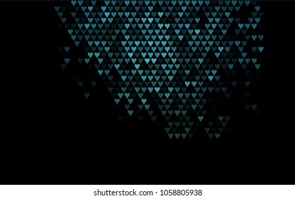 Dark BLUE vector abstract lovely pattern with Hearts on white background. Happy Valentine's Day Greeting Card with small hearts. Stock template for your romantic ad, leaflet, banner.