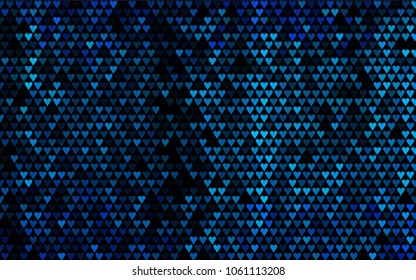 Dark BLUE vector abstract lovely pattern with Hearts on white background. Happy Valentine's Day Greeting Card with small hearts. Stock template for your romantic ad, leaflet, banner.