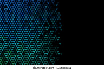 Dark BLUE vector abstract lovely pattern with Hearts on white background. Happy Valentine's Day Greeting Card with small hearts. Stock template for your romantic ad, leaflet, banner.
