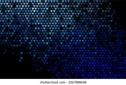 Dark BLUE vector abstract lovely pattern with Hearts on white background. Happy Valentine's Day Greeting Card with small hearts. Stock template for your romantic ad, leaflet, banner.