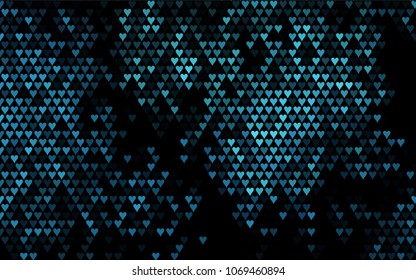 Dark BLUE vector abstract lovely pattern with Hearts on white background. Happy Valentine's Day Greeting Card with small hearts. Stock template for your romantic ad, leaflet, banner.