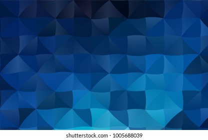 Dark BLUE vector abstract mosaic background. A sample with polygonal shapes. The textured pattern can be used for background.