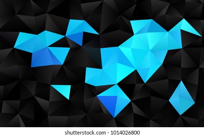 Dark BLUE vector abstract mosaic pattern. Shining colored illustration in a brand-new style. Triangular pattern for your business design.