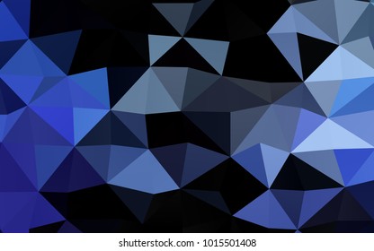 Dark BLUE vector abstract mosaic background. A sample with polygonal shapes.
