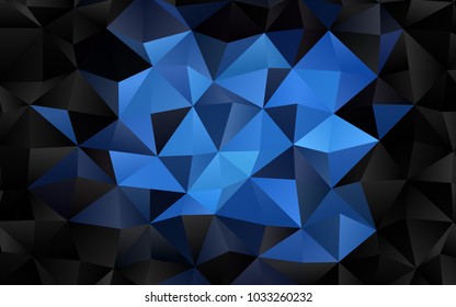 Dark BLUE vector abstract mosaic pattern. Modern geometrical abstract illustration with gradient. The best triangular design for your business.