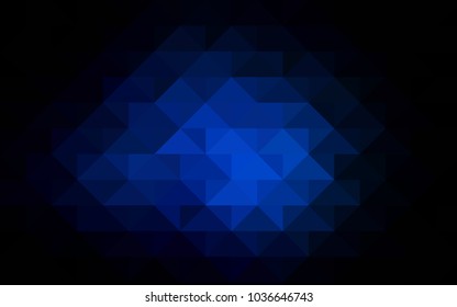 Dark BLUE vector abstract mosaic template. Glitter abstract illustration with an elegant design. Brand-new style for your business design.