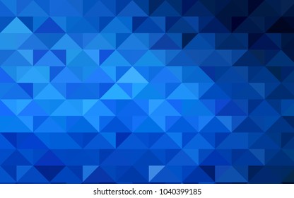 Dark BLUE vector abstract mosaic pattern. A sample with polygonal shapes. The best triangular design for your business.