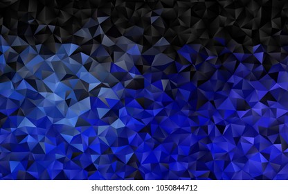 Dark BLUE vector abstract mosaic template. Shining colored illustration in a brand-new style. The elegant pattern can be used as part of a brand book.