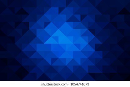 Dark BLUE vector abstract mosaic background. Glitter abstract illustration with an elegant design. The best triangular design for your business.