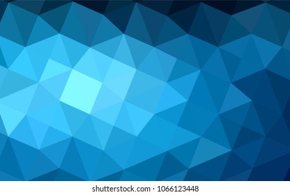 Dark BLUE vector abstract mosaic pattern. A sample with polygonal shapes. Brand-new style for your business design.