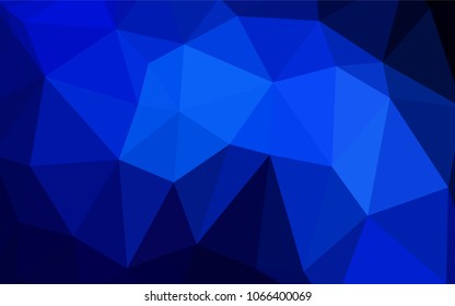Dark BLUE vector abstract mosaic background. Modern geometrical abstract illustration with gradient. The best triangular design for your business.