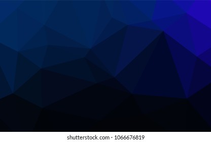 Dark BLUE vector abstract mosaic background. Elegant bright polygonal illustration with gradient. A completely new template for your business design.