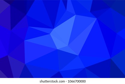 Dark BLUE vector abstract mosaic pattern. Elegant bright polygonal illustration with gradient. A completely new design for your business.