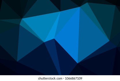 Dark BLUE vector abstract mosaic background. Creative geometric illustration in Origami style with gradient. Textured pattern can be used for background.