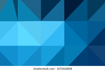 Dark BLUE vector abstract mosaic backdrop. Creative illustration in halftone style with gradient. A completely new design for your business.