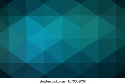 Dark BLUE vector abstract mosaic backdrop. Geometric illustration in Origami style with gradient.  Textured pattern can be used for background.