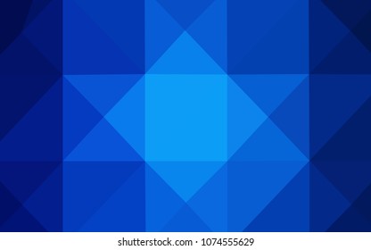 Dark BLUE vector abstract mosaic pattern. Colorful abstract illustration with gradient. The polygonal design can be used for your web site.