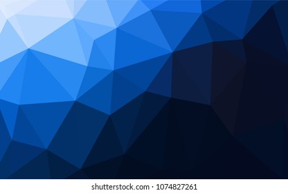 Dark BLUE vector abstract mosaic pattern. Colorful abstract illustration with gradient. The best triangular design for your business.