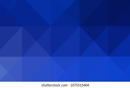 Dark BLUE vector abstract mosaic background. Creative illustration in halftone style with gradient. The polygonal design can be used for your web site.