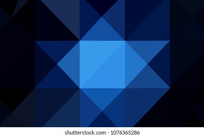 Dark BLUE vector abstract mosaic backdrop. Colorful illustration in polygonal style with gradient. The polygonal design can be used for your web site.