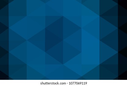 Dark BLUE vector abstract mosaic backdrop. Triangular geometric sample with gradient.  A completely new template for your business design.