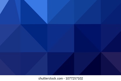 Dark BLUE vector abstract mosaic backdrop. A completely new color illustration in a  polygonal style. A completely new template for your business design.
