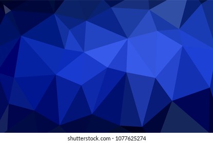 Dark BLUE vector abstract mosaic backdrop. A sample with polygonal shapes. Textured pattern can be used for background.
