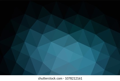 Dark BLUE vector abstract mosaic pattern. Colorful illustration in abstract style with gradient. The best triangular design for your business.