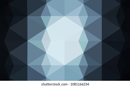Dark BLUE vector abstract mosaic backdrop. Geometric illustration in Origami style with gradient.  A completely new template for your banner.