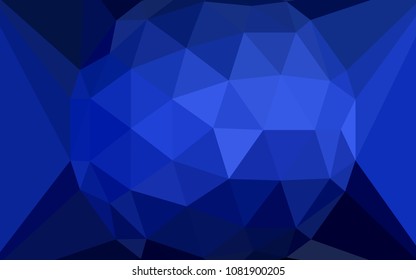 Dark BLUE vector abstract mosaic backdrop with a diamond. Colorful illustration with gradient. Brand new style for your business design.