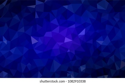 Dark BLUE vector abstract mosaic backdrop. Colorful abstract illustration with triangles. Textured pattern for your backgrounds.