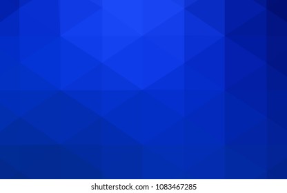 Dark BLUE vector abstract mosaic backdrop. Creative geometric illustration in Origami style with gradient. Brand-new design for your business.