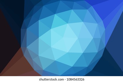 Dark BLUE vector abstract mosaic background with a diamond. Colorful illustration in a polygonal style. A completely new design for your leaflet.