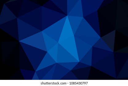 Dark BLUE vector abstract mosaic backdrop. Geometric illustration in Origami style with gradient.  Pattern for a brand book's backdrop.