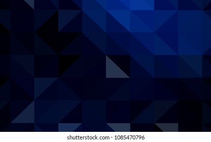 Dark BLUE vector abstract mosaic backdrop. Colorful abstract illustration with triangles. Brand new style for your business design.