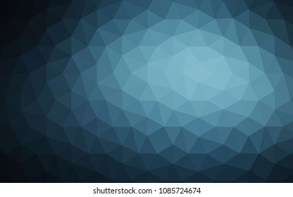 Dark BLUE vector abstract mosaic backdrop. Geometric illustration in Origami style with gradient.  New template for your brand book.