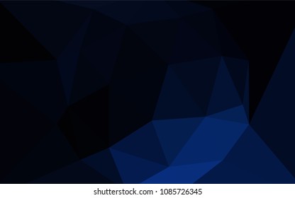 Dark BLUE vector abstract mosaic backdrop. Triangular geometric sample with gradient.  Textured pattern for your backgrounds.