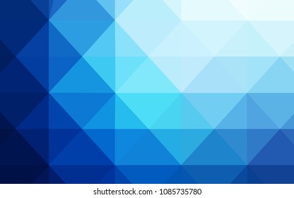 Dark BLUE vector abstract mosaic pattern. Polygonal abstract illustration with gradient. A completely new template for your banner.